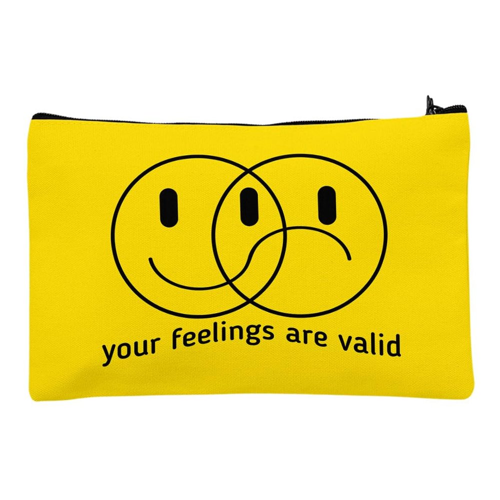 Your Feelings Are Valid Travel Makeup Bag - Self Care Accessory Pouch