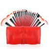 22-Piece Premium Makeup Brush Set with Cosmetic Bag red view 1