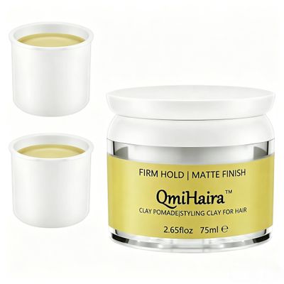 Matte Hair Clay for Men with Refills, 5.29 Fl Oz 150ml Water-Based Pomade