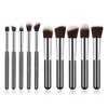 10-Piece Premium Makeup Brush Set Black Silver view 1