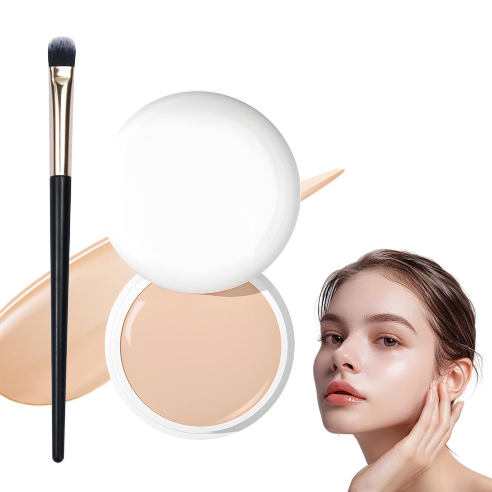 Full Coverage Waterproof Concealer Cream Makeup, 2026 New Moisturizing Waterproof Under Eye Concealer, Long-Lasting Cream Covers Blemishes & Under-Eye Circles (#01)