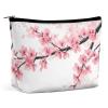 Meaudiwes Personality Fashion Zipper Cosmetic Case, Portable Makeup Case, Toiletry Bag, Branch Of A Flourishing Tree Cherry Flowers Blossoms Spring Theme Art Travel Cosmetic Toiletry Bag view 1
