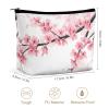Meaudiwes Personality Fashion Zipper Cosmetic Case, Portable Makeup Case, Toiletry Bag, Branch Of A Flourishing Tree Cherry Flowers Blossoms Spring Theme Art Travel Cosmetic Toiletry Bag view 2