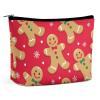 Meaudiwes Women's Toiletry Bag, Travel Cosmetic Bag, Large Makeup Case, Christmas Red Polka Dots Snowflakes Gingerbread Cookies Personality Fashion Zipper Cosmetic Case view 1