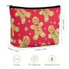 Meaudiwes Women's Toiletry Bag, Travel Cosmetic Bag, Large Makeup Case, Christmas Red Polka Dots Snowflakes Gingerbread Cookies Personality Fashion Zipper Cosmetic Case view 2