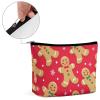 Meaudiwes Women's Toiletry Bag, Travel Cosmetic Bag, Large Makeup Case, Christmas Red Polka Dots Snowflakes Gingerbread Cookies Personality Fashion Zipper Cosmetic Case view 4
