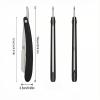 1 Set Razor for Men, Straight Safety Razor with 10 Razor Blades for Men, Single Blade Face Razor for Grooming (Black & Silver) view 2