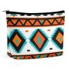 Meaudiwes Travel Cosmetic Bag, Large Makeup Case, Toiletry Bag, Personality Fashion Zipper Cosmetic Case Indiana Western Southwest Tribal Ethnic Aztec Geometric view 1