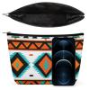 Meaudiwes Travel Cosmetic Bag, Large Makeup Case, Toiletry Bag, Personality Fashion Zipper Cosmetic Case Indiana Western Southwest Tribal Ethnic Aztec Geometric view 3