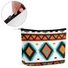 Meaudiwes Travel Cosmetic Bag, Large Makeup Case, Toiletry Bag, Personality Fashion Zipper Cosmetic Case Indiana Western Southwest Tribal Ethnic Aztec Geometric view 4