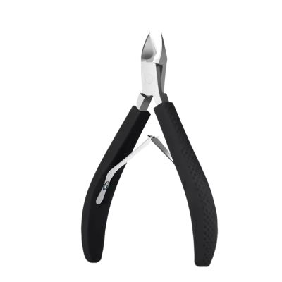 Nail Cuticle Scissors Remover Dead Skin Nippers Stainless Steel Cuticle Cutters Fingernail Clipper Silicone Handle(Black)