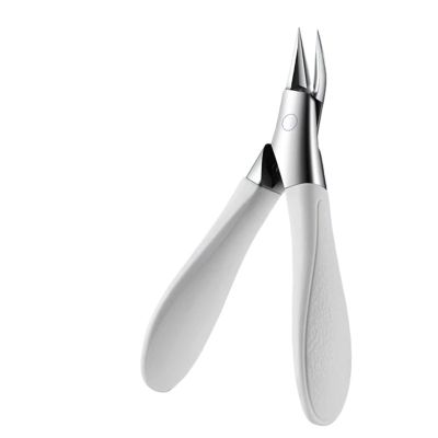 Angled Nail Clippers Ingrown Toenail Clipper for Thick Nails Slant Curved Blade Nail Cutters Ingrown Relief Tool(WHITE)