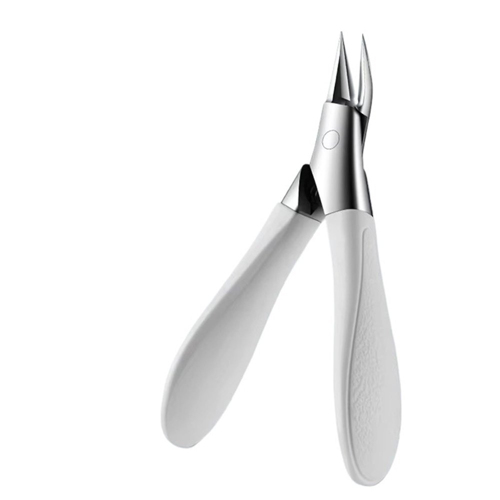 Angled Nail Clippers Ingrown Toenail Clipper for Thick Nails Slant Curved Blade Nail Cutters Ingrown Relief Tool(WHITE)