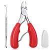 Nail Clippers Ingrown Toenail Podiatry Correction Nippers Cuticle Cutters Cut Paronychia Pedicure Hand Foot Care Tool(Red 2pcs) view 1