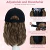 SEGOHAIR Hat Wig for Women Baseball Cap with Hair Extensions 8 Inch Synthetic Wavy Curly Adjustable Wig Hat with Attached Hair for Daily Wear, (10P22T, Medium Brown Mix Dark Blonde) view 3