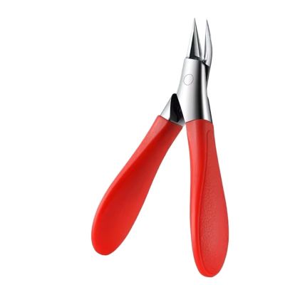Angled Nail Clippers Ingrown Toenail Clipper for Thick Nails Slant Curved Blade Nail Cutters Ingrown Relief Tool(Red)