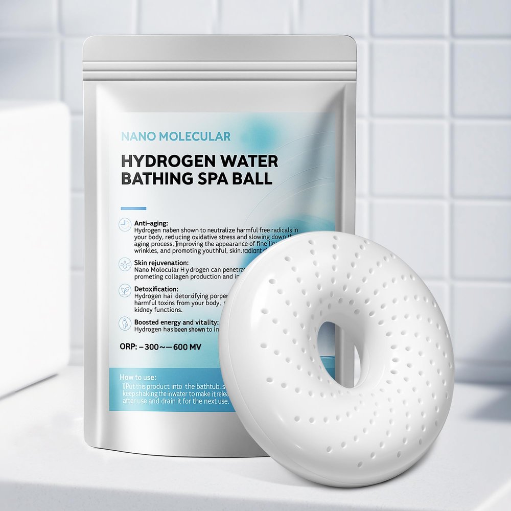 Hydrogen Bath Ball Tablets Bombs for Muscle & Stress Relief  H2 Molecular Hydrogen Bombs for Spa & Hydrogen-Rich Water Soaking, Reusable Design for Full Body, Foot, or Hand Bath