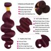 12A 99J Burgundy Human Hair Bundles Body Wave 24 Inch Wine Red Brazilian Bundles Human Hair Extensions Double Weft 1 Pack view 3