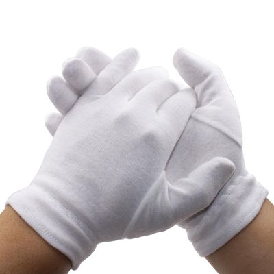 4 Pairs 100% Combed Cotton Gloves for Women & Men, White Cotton Moisturizing Gloves for Dry Hands & Eczema Overnight Sleep, SPA, Art handling Work, Care of Jewelry & Archival