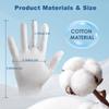 4 Pairs 100% Combed Cotton Gloves for Women & Men, White Cotton Moisturizing Gloves for Dry Hands & Eczema Overnight Sleep, SPA, Art handling Work, Care of Jewelry & Archival view 3