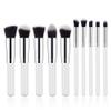 10-Piece Premium Makeup Brush Set White Silver view 1