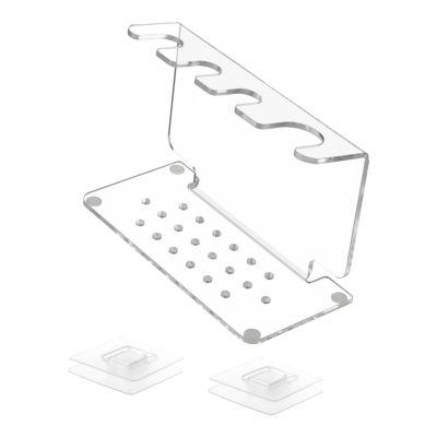 Fenteer Razor Holder Razor and Brush Stand Wall Mounted, Space Saving, Easy to Install, Hook Stand Organizer for Bathroom