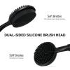 Back Scrubber for Shower, (16-24 Inch) Extendable Bath Brush Long Handle for Shower, Silicone Body Scrubber with Handle, Back Brush for Shower Men and Women,Easy to Clean (Black) view 4