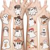 10 Sheets Halloween Ghost Temporary Tattoos Stickers,Birthday Themed Party Supplies Decoration Favors Cartoon Cute Sticker for Kids Boys Home Activity Class Prizes Carnival Christmas Rewards view 1