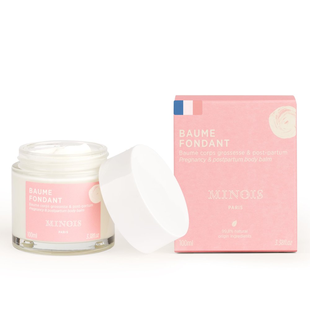MINOIS PARIS Firming Belly Balm  99.8% Natural Pregnancy Stretch Mark Cream  Belly Butter for Pregnancy & Postpartum  Hydrating, Firming, Gentle Care  Made in France  3.4 fl oz