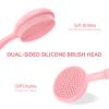 Back Scrubber for Shower, (16-24 Inch) Extendable Bath Brush Long Handle for Shower, Silicone Body Scrubber with Handle, Back Brush for Shower Men and Women,Easy to Clean (Pink) view 4