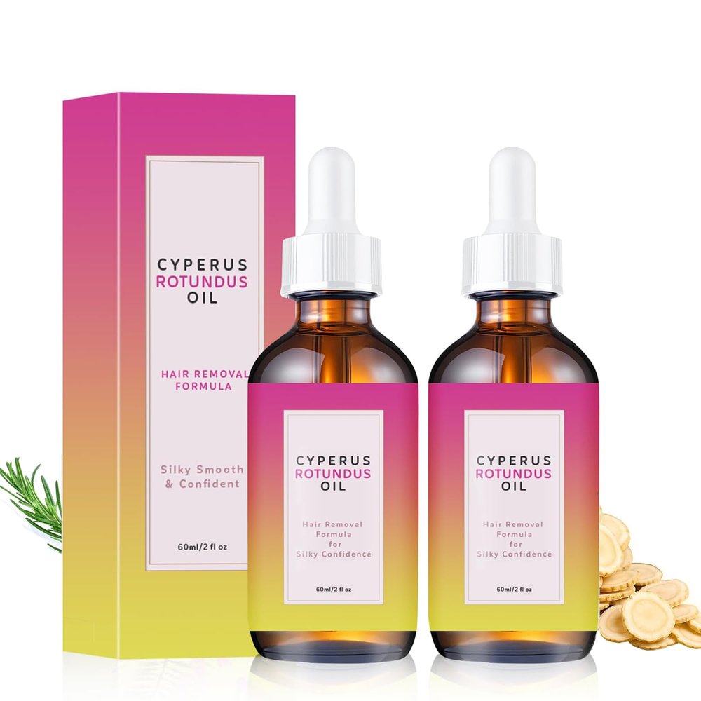 2PCS Cyperus Rotundus Oil, Natural Cyperus Rotundus Oil For Hair Remova Ideal for All Skin Types