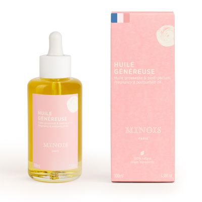 MINOIS PARIS Pregnancy Body Oil Organic Belly Oil for Stretch Marks Prevention & Removal Firming Skin Therapy Oil for Pregnant Women Made in France