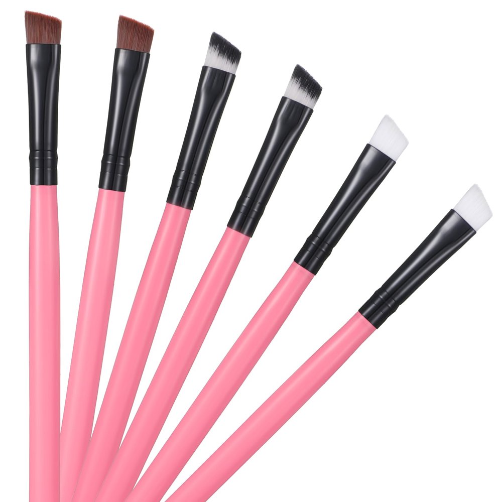 6pcs Angled Fine Eyeliner Brush Ultra Thin Precision Slanted Flat Eyeliner Makeup Brushes Set Flat Eyebrow Tint Brush Eye Makeup Tool Beauty Cosmetic Tool