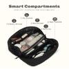 Hynes Eagle Travel Makeup Bag for Women Puffy Cosmetic Organizer Pouch Open Flat Toiletry Bag for Toiletries, Brushes Black view 4