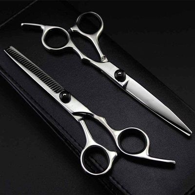 6 Inch Black Barber Scissors Set - Professional Hairdressing Scissors for Hair Cutting & Thinning