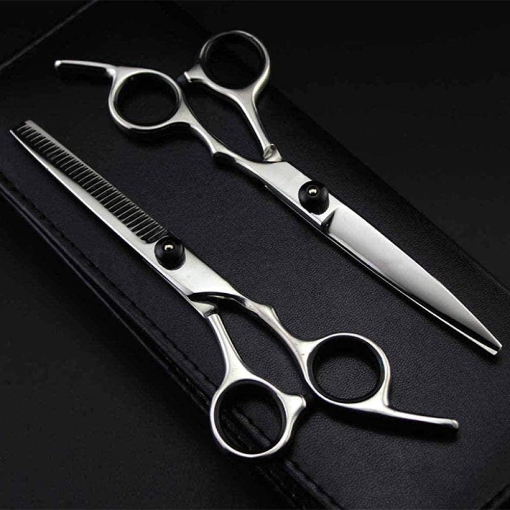6 Inch Black Barber Scissors Set - Professional Hairdressing Scissors for Hair Cutting & Thinning