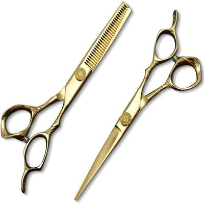 6.0 Inch Two-Tailed Barber Scissors Set - Professional Haircutting Tools for Salon & Home Use