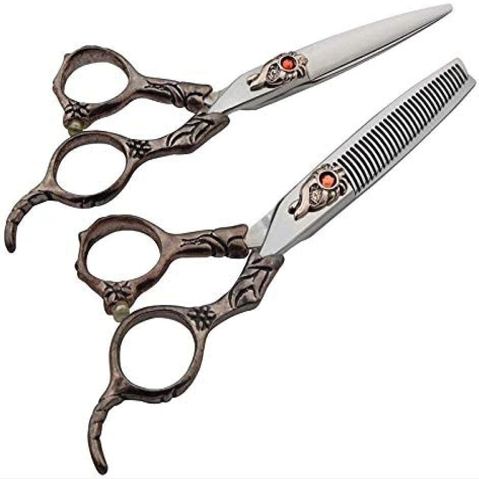 2-Piece Professional Hairdressing Scissors Set - Hair Shears and Thinning Shears