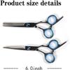 6.0 Inch Hair Cutting Scissors Kit - White Stainless Steel Hairdressing Scissors with Flat Cut and Thinning Tooth view 2