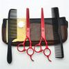 5.5 Inch Professional Hairdressing Scissors Set - Barber Haircutting Tools with Red Flat Screw for Salon & Home Use view 1