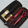 5.5 Inch Professional Hairdressing Scissors Set - Barber Haircutting Tools with Red Flat Screw for Salon & Home Use view 2