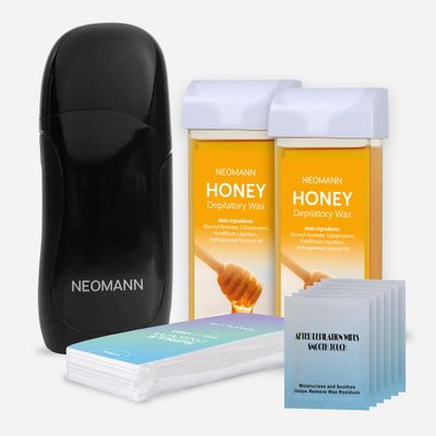 NEOMANN Roll On Wax Kit for Hair Removal, Honey