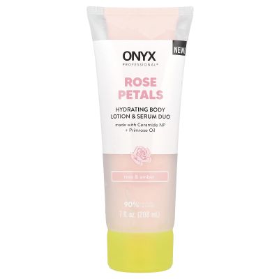 Onyx Professional Rose Petals, Hydrating Body Lotion & Serum Duo, Rose & Amber, 7 fl oz (208 ml)