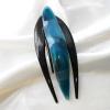 Prettyou Handmade Celluloid French Design Tortoise Shell Barrettes Side-slide Opening Duck Luxury Fashion Accessories Hair Clip Claw for Women (peacock green) view 2