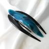Prettyou Handmade Celluloid French Design Tortoise Shell Barrettes Side-slide Opening Duck Luxury Fashion Accessories Hair Clip Claw for Women (peacock green) view 4