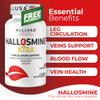 Hallusa Natural 2-Pack Hallosmine Diosmin Cream 4 oz + Free Hallosmine Extra 850 mg 60 Ct | Triple Action Cream Formula: Diosmin, Hesperidin & Horse Chestnut | Vein support supplements for legs view 3