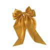 1Pcs Accessories Hair Clips for Women Girl Big Bowknot Solid Satin Long Ribbon Bows Spring Clamp Barette Cheveux Femme(Yellow) view 1