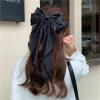 1Pcs Accessories Hair Clips for Women Girl Big Bowknot Solid Satin Long Ribbon Bows Spring Clamp Barette Cheveux Femme(Yellow) view 3