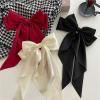 1Pcs Accessories Hair Clips for Women Girl Big Bowknot Solid Satin Long Ribbon Bows Spring Clamp Barette Cheveux Femme(Yellow) view 4