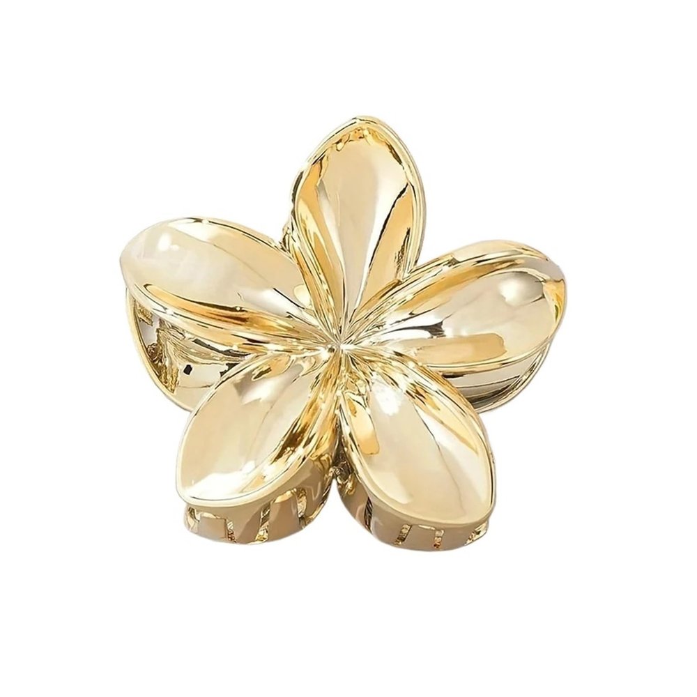 1pc Acrylic Flower Hair Claw, Elegant & Chic, Large Size, Floral Design, Versatile Hair Accessory for Half-Up Hairstyles(1PCSGold)